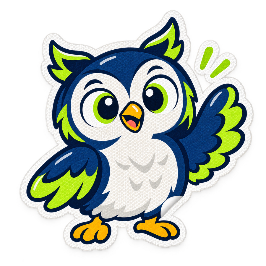 Right Sticker Design Custom Reflective Stickers | Glow in Headlights | StickerWise